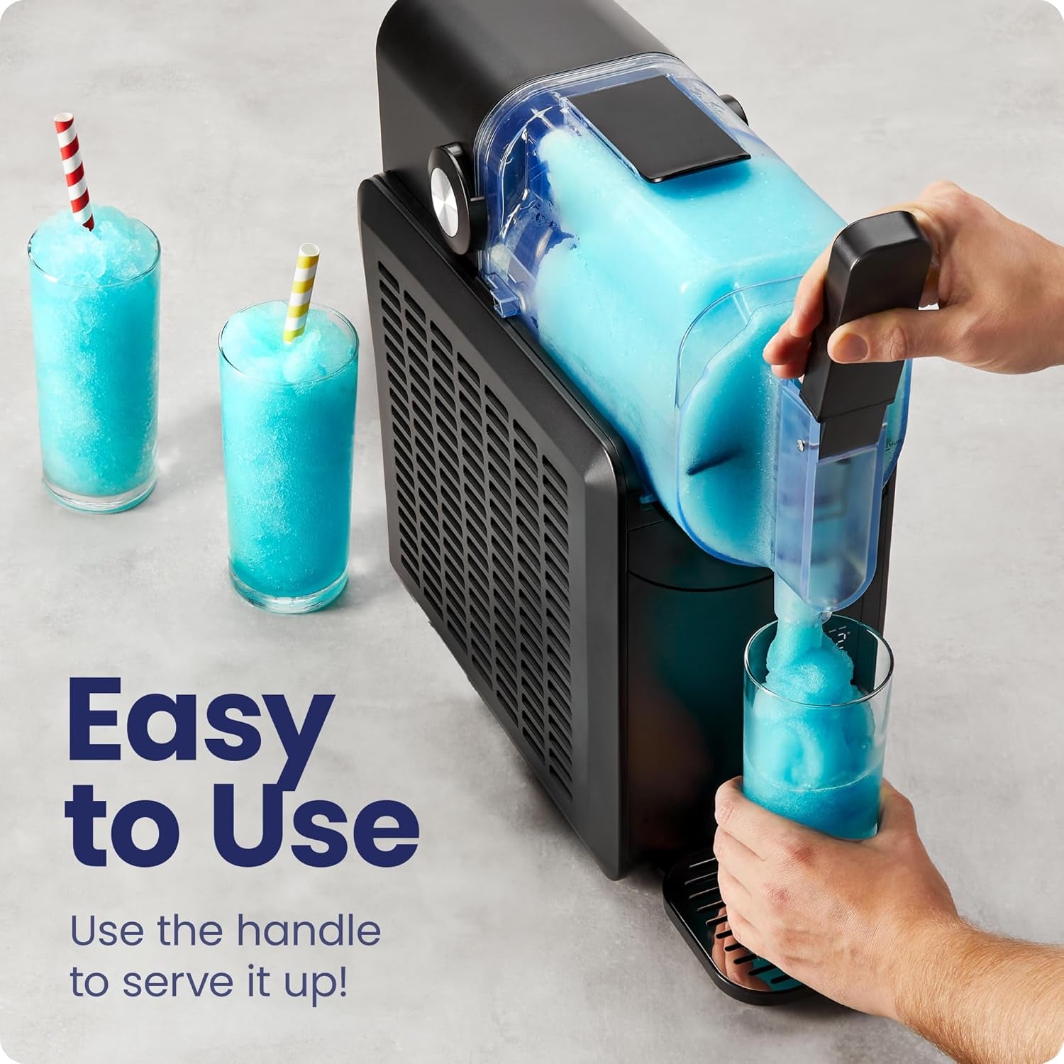 by Chefman Slush-Ease 68Oz Slushie Machine, 48Oz Liquid Capacity Frozen Drink Maker & Slushy Machine with 5 Presets and LED Display, Perfect for Frozen Margaritas, Frappes, Smoothies & Shakes