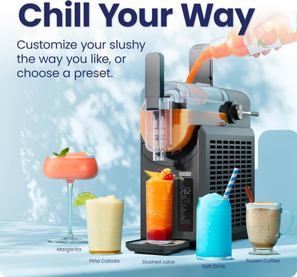 by Chefman Slush-Ease 68Oz Slushie Machine, 48Oz Liquid Capacity Frozen Drink Maker & Slushy Machine with 5 Presets and LED Display, Perfect for Frozen Margaritas, Frappes, Smoothies & Shakes