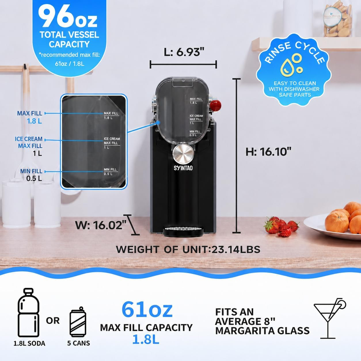 2-In-1 Slushie & Soft Serve Ice Cream Maker, No-Ice-Needed Frozen Drink Machine with LED Display, 6 Preset Modes, Auto-Clean & Delay Timer – Gift for Family