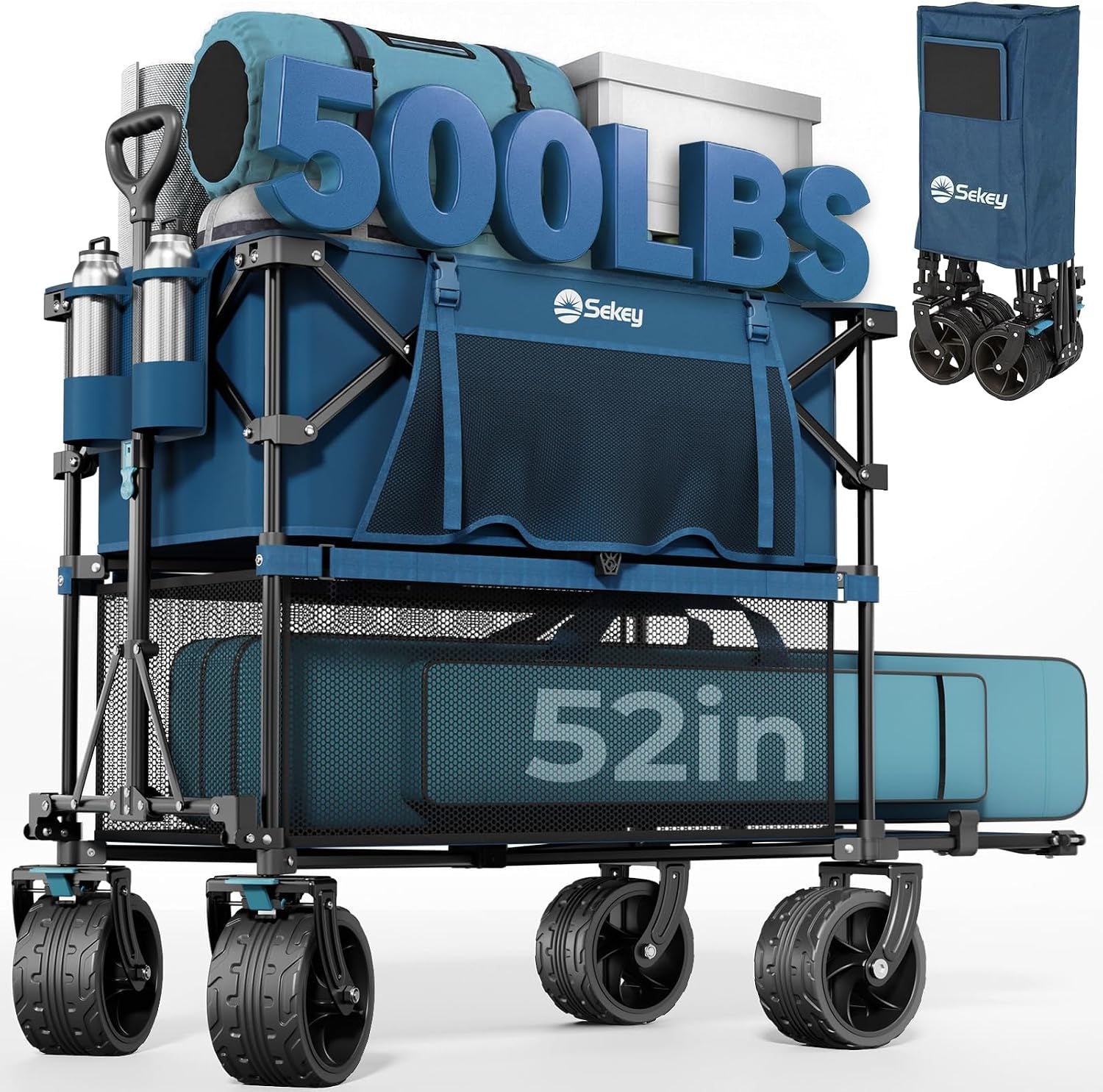 400L Double-Decker Wagon, 500 Lb Capacity, 50 in Extender